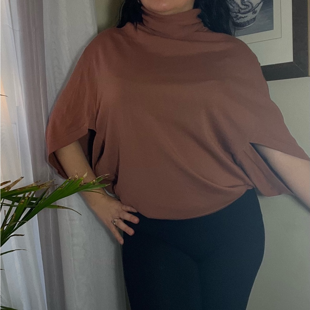 UKASTYLE TOP PONCHO STYLE SIZE M BROWN - Picture 4 of 15